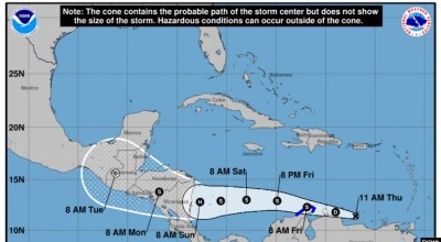 Perturbación tropical en la costa de Venezuela