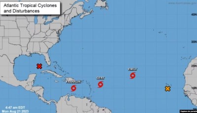Actividad inusual en el trópico con 5 sistemas de tormentas